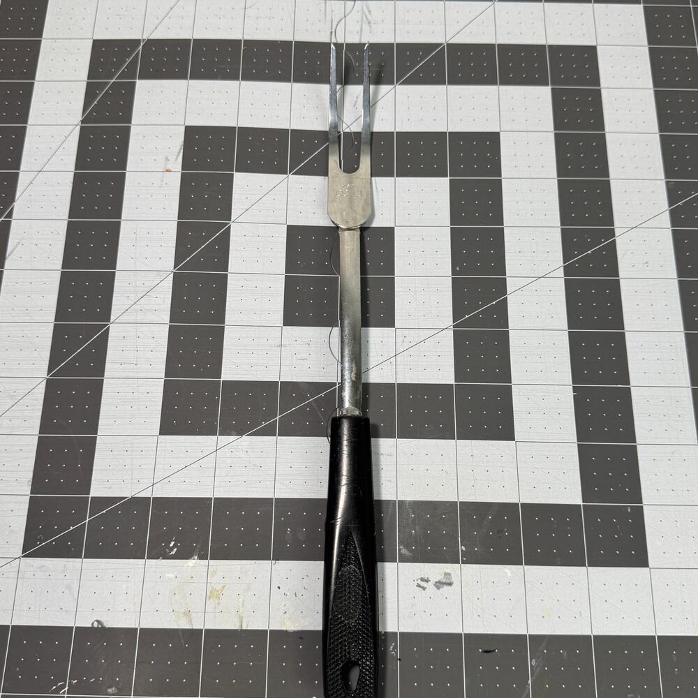 Vintage EKCO USA Meat Carving Fork With A Black Plastic Handle‎ 11.5"